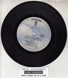 EAGLES Hotel California 7" 45 rpm vinyl record RARE! + juke box title strip - Picture 1 of 3