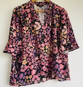 PORTMANS - FLORAL SHORT SLEEVE TOP - SIZE 16 - EXCELLENT CONDITION - Picture 1 of 4