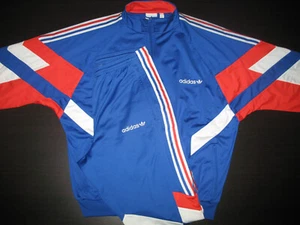Original Adidas Aloxe France Frankreich Anzug Gr L XL Herren Jacke + Hose Retro - Bild 1 von 8