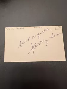 Jerry Lane Signed Index Card 3x5 Washington Senators Cincinnati Reds RARE - Picture 1 of 2