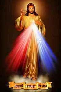Jesus Christ Divine Mercy Jesus I Trust In You HD Print on Canvas Art Picture - Picture 1 of 4