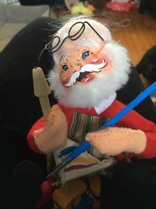 Muñeca Annalee 1997 Santas Touch Toymaker pintura velero usado sin etiquetas - Imagen 1 de 3