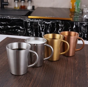 Double Wall Stainless Steel Coffee Mug Travel Tumbler Coffee Jug Milk Tea Cups - Picture 1 of 9