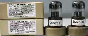6SL7WGT-JAN SYLVANIA Square Getter Made in USA Amplitrex Tested Qty 1 Match Pair - Picture 1 of 7