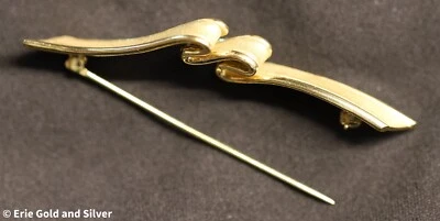 1987 Tiffany & CO 18k Gold Ribbon Brooch Pin 9.63 Grams - Image 1 of 4