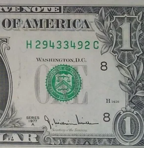 (( RADAR )) $1 1977 (CHOICE CU) (( 29433492 )) Fancy # - Picture 1 of 3