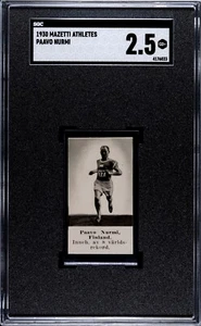 1930 Mazetti Atletas Paavo Nurmi RC Correr Salón de la fama Juegos Olímpicos ¡9 medallas de oro! SGC 2.5 - Imagen 1 de 2