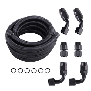 10AN 12Ft Stainless Steel Braided Fuel Line+6 Swivel Fitting Hose End 500 PSI - Foto 1 di 12