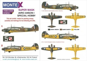 Montex K72012 Avro Anson Mk.I mask 1/72 scale - Picture 1 of 1