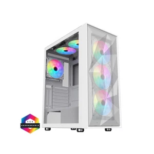CiT Phantom XL Boîtier Gaming E-ATX Blanc avec Maille Métal Frisée Avant Teinté - Photo 1/12