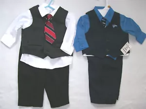 BOY 3-6 M: 2 NWT (8-Pcs) SUITS ~NAUTICA~ (Tag-$45.00) & ~GEORGE~ Navy & Black - Picture 1 of 2
