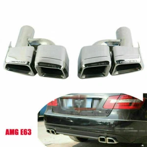Square Slant Tailpipe Tips Dual Exhaust Tips for MERCEDES BENZ E63 AMG S.S304 - Bild 1 von 10