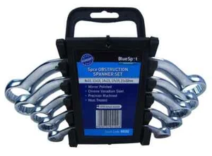 Blue Spot 04102 Metric Obstruction Spanner Set 8-22mm 5 Piece Chrome Vanadium - Picture 1 of 2