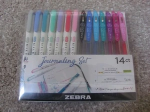 Brand New Zebra Journaling Set Gel Ink Pens, Assorted Colors, Pack of 14 Ct - Picture 1 of 8