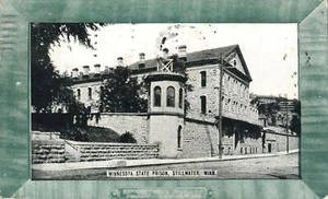 Minnesota State Prison Stillwater 1909 Postcard Green Wood Border - Picture 1 of 2