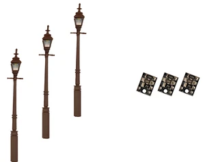 DCC Concepts LML-GSBK - 3 x 4mm Scale 00 Gauge LED Gas Lights Black +Resistor 1P - Picture 1 of 12