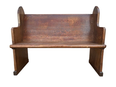 Antique Synagogue Bench Church Pew Solid Oak Neo Gothic Revival Star Of David E - Image 1 of 4