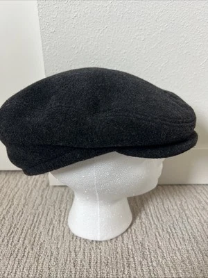 Conte of Florence Wool Flat Pageboy Cab Hat Flat Cap Earflaps Newsboy 59 Cm - Image 1 of 4