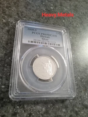 2008-S HAWAII states Silver Proof Quarter PR69 PCGS EXCELLENT LOW PRICE!! - Image 1 of 4