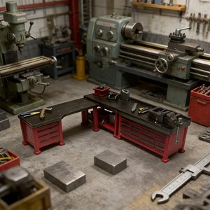 Diorama 1/64 Workbench Model Car Garage Repair Workshop Display Accessories Prop - Photo 1/20