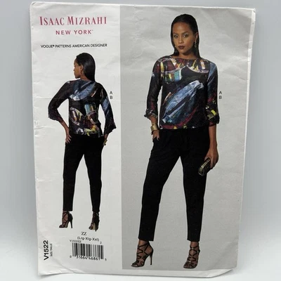 Vogue Pattern, American Designer, Isacc Mizrahi, Top & Pants, V1522 L-XL Only - Image 1 of 4