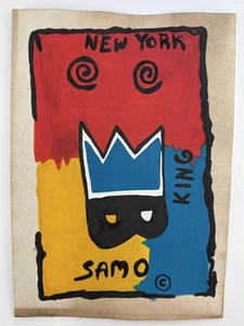 Jean-Michel Basquiat COA Art Painting Original Drawing Vintage Paper Signed - Picture 1 of 3