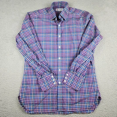 Camisa Turnbull & Asser Para Hombre Pequeña Azul Púrpura Manga Larga Con Botones Informal Foto 1 de 4