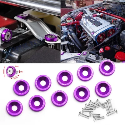 Kits de pernos de bahía de motor arandela parachoques guardabarros de aluminio Billet de 10 piezas multicolores Foto 1 de 4