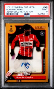 Noni Madueke RC Rookie - 2021 Topps Merlin Chrome -  Gold /50 - PSA 9 - Bild 1 von 2