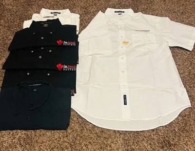 LOTE de camisas de trabajo Harriton manga corta abotonadas talla M un bolsillo Foto 1 de 3