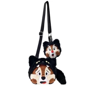 Disney Halloween Chip & Dale Plüsch Schultertasche mit Gesicht Anhänger Japan - Bild 1 von 3