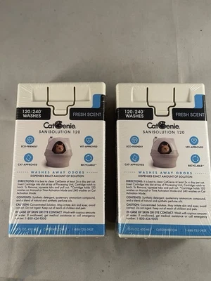 2 Pack CatGenie SaniSolution 120/240 Washes Cartridge, Fresh Scent Sealed - Image 1 of 4