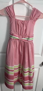 Vestido Bonnie Jean Niñas Talla 14 Ajuste y Acampanado Rosa con Cinturón Nuevo con Etiquetas - Imagen 1 de 12