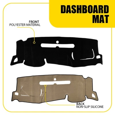 Dashmat Carpet For Chevy Silverado GMC Sierra 07-13 Dash Mat Pad Dashboard Cover - Image 1 of 4