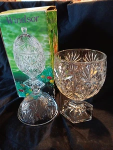 Vintage Windsor Luminarc 8,5" Klarglas Ei Form Süßigkeiten Schale mit Box - Bild 1 von 11