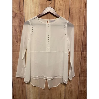 Mayoral 14Y 157cm Blouse White Sheer Girls Stud Top Embellished Layered - Image 1 of 4