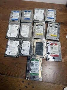Lote de trabajo a granel de varios (13x) discos duros de 3,5" HDD 500 GB 1 TB 2 TB 3 TB sin probar - Imagen 1 de 10