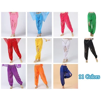  Bauchtanzhose Damen Tribal Indien Ägypten Tanzkleidung Hose Knickerbocker - Bild 1 von 4