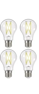 Satco S12414 - 8 Watt LED A19 Clear LED Bulb - 2700K - 120 Volt (4 pack) - Picture 1 of 3