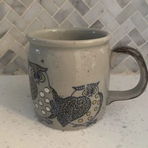 Vintage Steingut Keramik Eule Wald Kaffeebecher  - Bild 1 von 9
