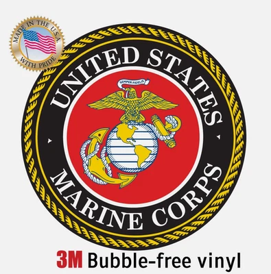 U.S. USMC Cuerpo de Marines Sello Coche Camión Laptop Calcomanía Cabeza Dura VENDEDOR OFICIAL Foto 1 de 4