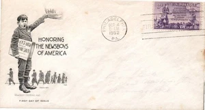 NEWSBOYS OF AMERICA OCT 4 1952 PHILADELPHIA PA FIRST DAY COVER (FDC) -  BOX 1 - Picture 1 of 1