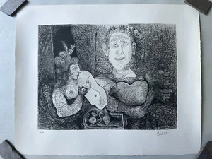 Original Pablo Picasso Etching 'La Coulisses De Tableau', Signed - Picture 1 of 5