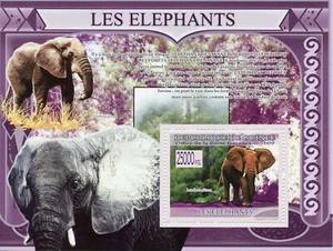 Guinea Elephants Stamps 2009 MNH African Elephant Wild Animals Fauna 1v S/S - Picture 1 of 1