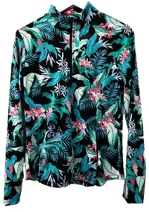 Tommy Bahama GOLF Top Tropical Floral Long Sleeve Rash Guard Women L UPF 50+ NWT - Picture 1 of 10