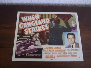 CUANDO HUELGAS GANGLAND Orig. Tarjeta de título de película de gángsteres - 1956 muy buen estado/m. - Imagen 1 de 8