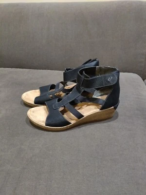 RIEKER Mujer Negro Puntera Abierta Cuñas, Talla 40 EU Foto 1 de 4