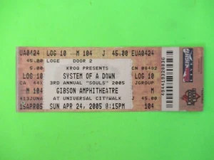 VINTAGE 2005 SYSTEM OF A DOWN GIBSON AMPHITHEATRE CONCERT TICKET STUB - Picture 1 of 2