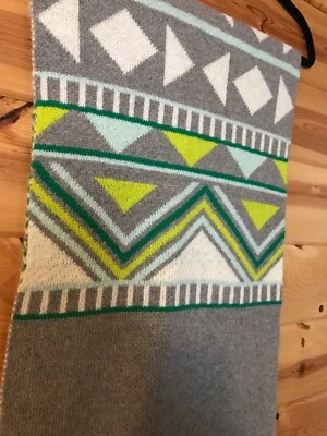 J Crew Scarf Hygge Cozy Extra Long Wide Grey Thick Woven B16 - Image 1 of 4