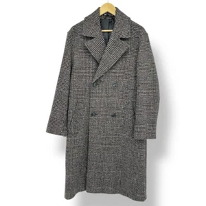 ZARA DAMEN WOLLMISCHUNG OVERSIZED LANGER MANTEL HAHNENTRITT KARIERT GRAU SMALL - Bild 1 von 14